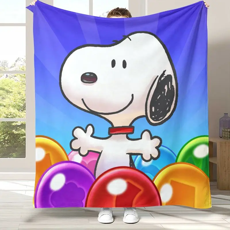 Kawaii S-Snoopys Dog Cartoon Soft Flannel Throw Blanket,Cozy Warm Blanket for Bed,Sofa,Living Room,Picnic,Home Decor,Gift
