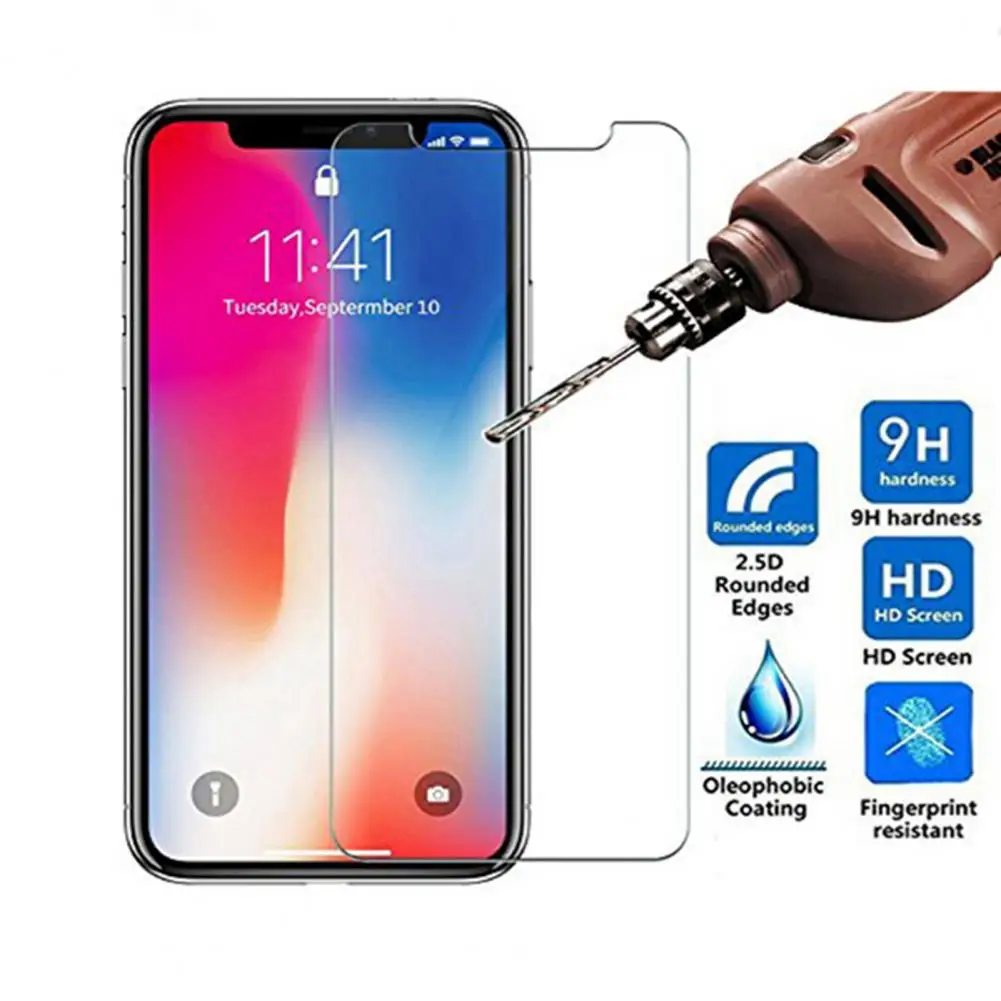 Protector de pantalla de vidrio templado antirreflectante, película protectora a prueba de aceite para iphone X y Apple