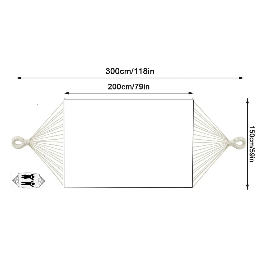 Portable camping hammock. The hanging hammock comes with a storage bag and is suitable for outdoor gardens and courtyards