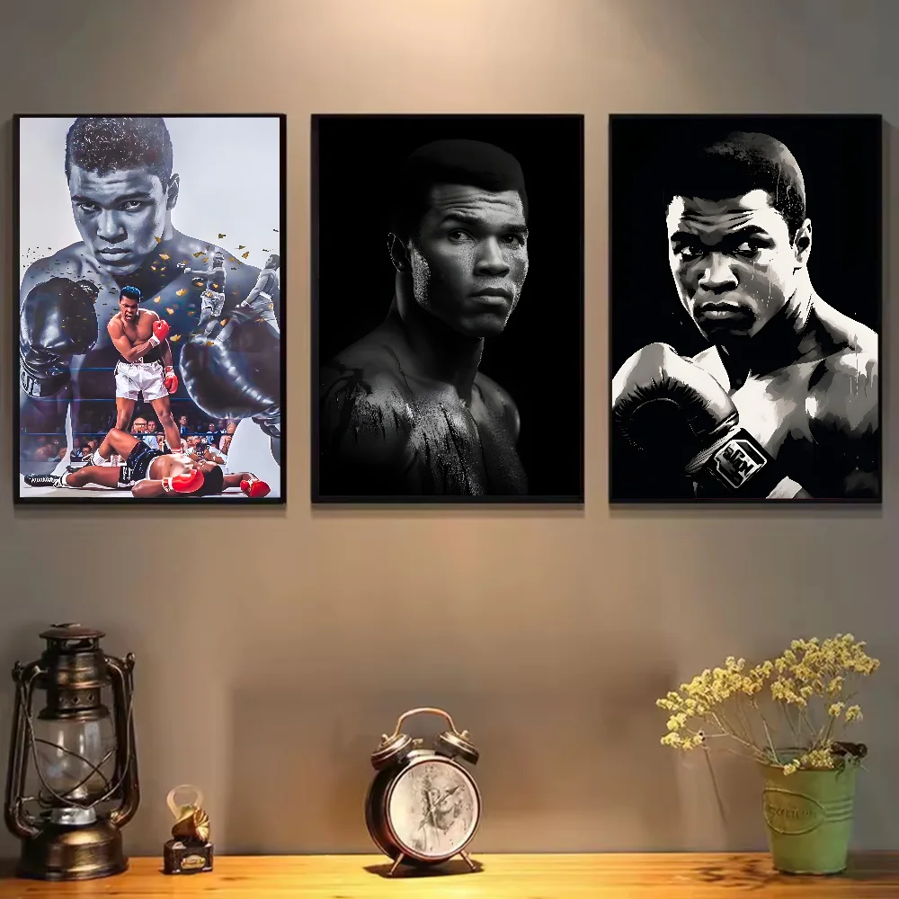 1 قطعة الملاكم M-محمد علي المشارك ذاتية اللصق الفن ورق مقاوم للماء ملصق مقهى بار غرفة جدار ديكور