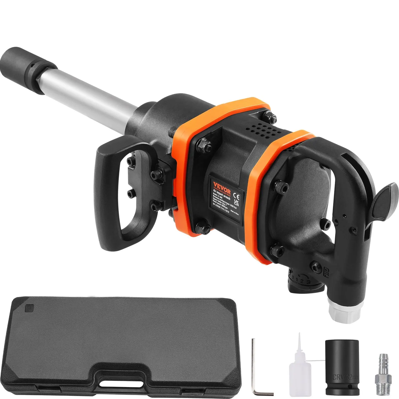 

1 Inch Air Impact Wrench for Heavy Duty Repairs and Maintenance Output 1" Pneumatic Impact Gun w/ 8 Inch