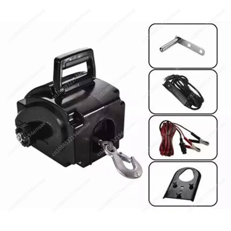 

Useful Electric Marine Winch 12V Rubber Boat Yacht Portable 2000lbs Capacity Small Crane Tractor for Water Sports NEW