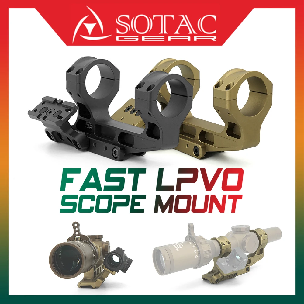 

SOTAC Tactical Fast LPVO Scope Mount, 2.05 ", Centerline Height 30mm Tube Offset Mount Plate For Red Dot Sight