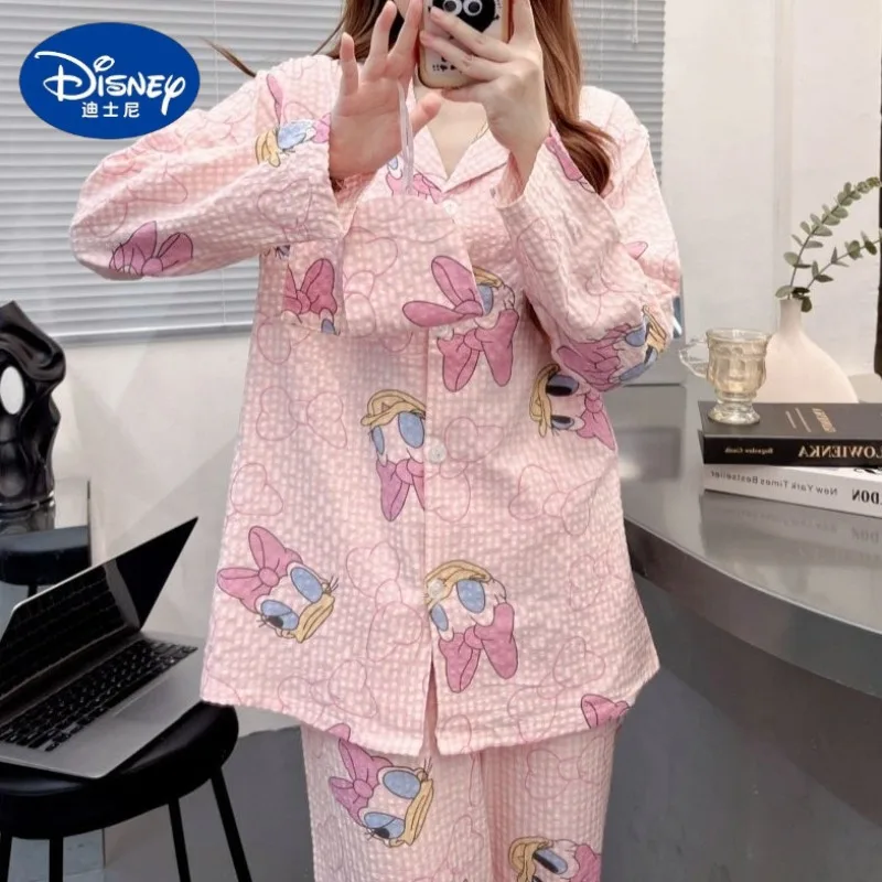 

Daisy Duck Pajamas Disney Anime Cartoon Printing Kawaii Four Seasons Long Sleeve Pants Can Be Worn Outside The Home Service Suit