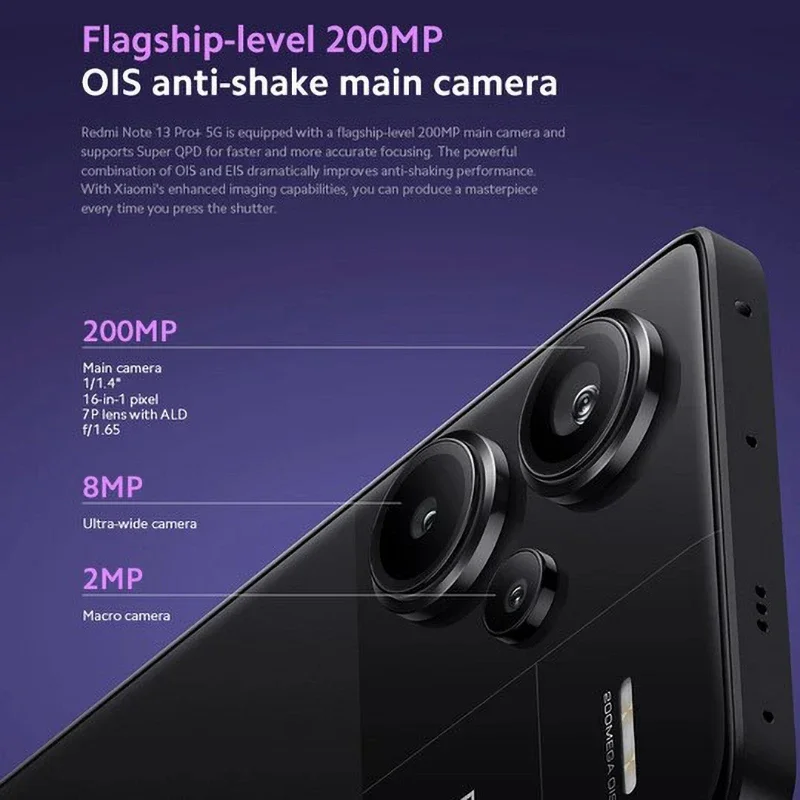 الإصدار العالمي من كاميرا Xiaomi Redmi Note 13 Pro Plus 5G MediaTek Dimensity 7200-Ultra 200MP OIS 120W HyperCharge NFC
