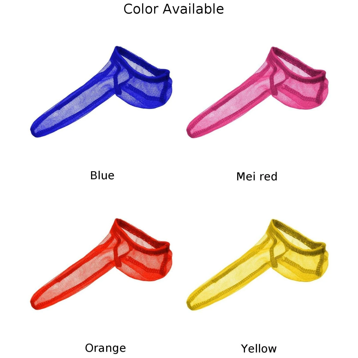 Men Mesh JJ Sleeve Erotic Lingerie Sissy Sexy Mens Penis- Sheath Solid Cover Thong C String Club Underwear Panties