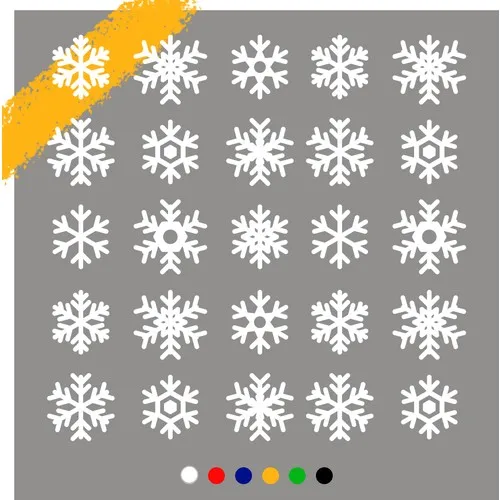 New Jargon For 25 PCs Different Snowflake Christmas New Year Decoration-White