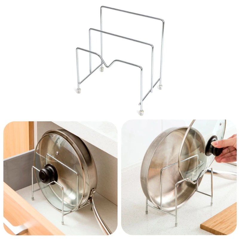 Stainless Steel Pot Lid Rack Pan Cutting Board Holder For Kitchen