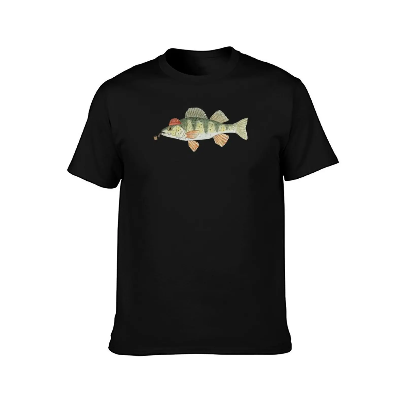 Sir Yellow Perch T-Shirt Summer Casual Cotton Tee Oversized Streetwear Tops Vintage Graphic Print Loose Fit Short Sleeve