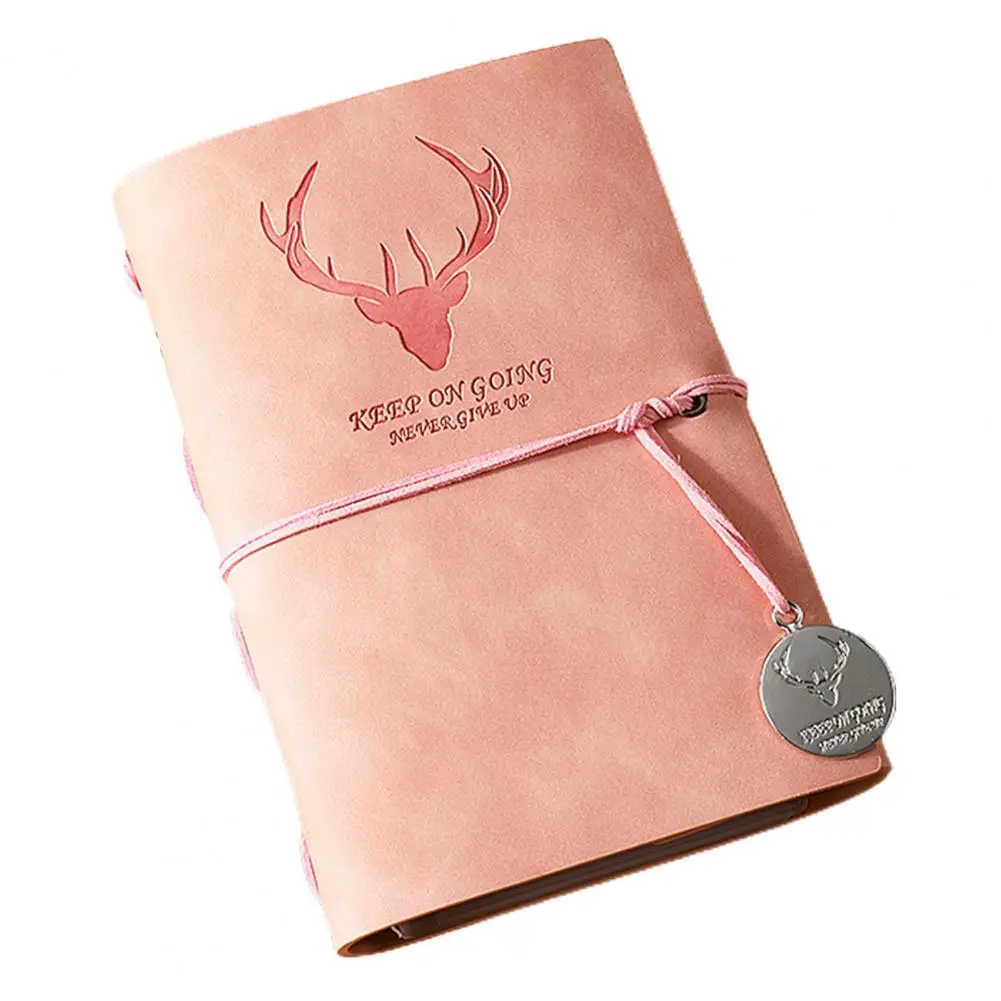 Cuaderno de vendaje para estudiantes, cubierta con estampado de alce, sin sangrado de tinta, planificador en espiral desmontable, organizador diario, A6, 2021