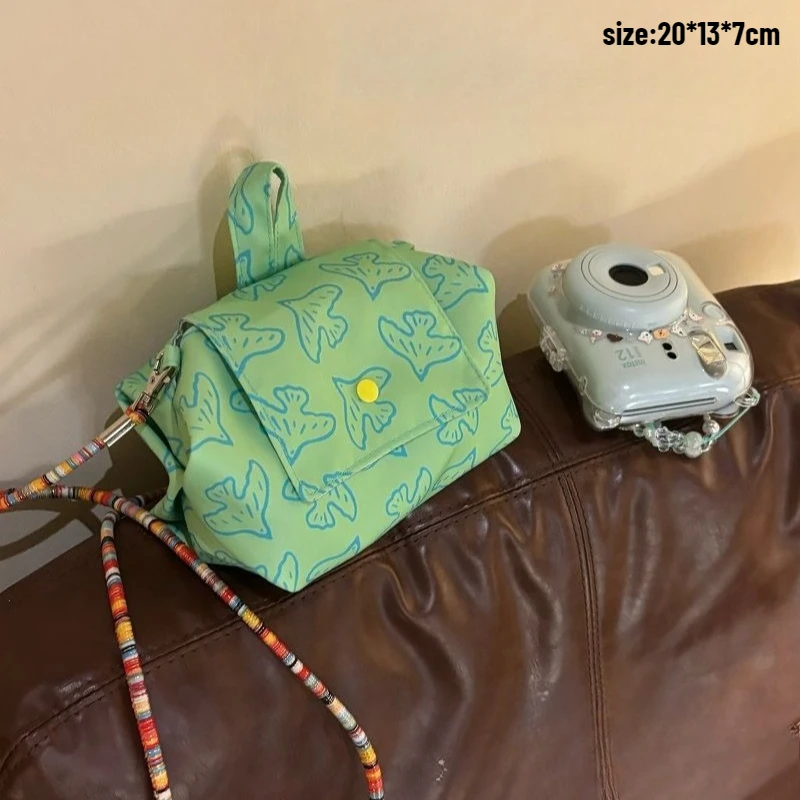 Japanese-style canvas Cute cartoon flying bird Large-capacity camera storage bag crossbody bags shoulder bag woman bags