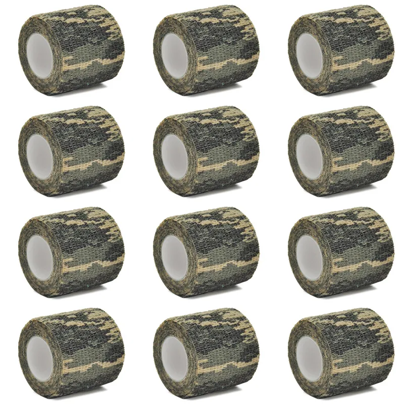 4.8m ACU Camouflage Sports Self Adhesive Elastic Bandage Wrap Tape Elastoplast for Knee Support Pad Finger Ankle Palm Shoulde