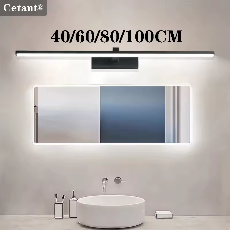 Lampe murale LED 40/80/100cm, éclairage décoratif moderne pour miroir, bande lumineuse longue pour salle de bain, cuisine, luminaire d'intérieur