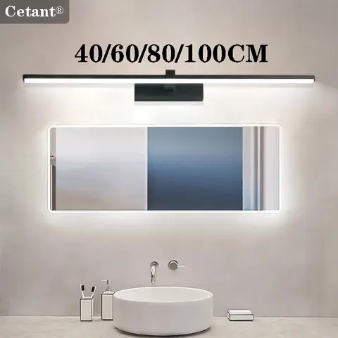 LED 벽 램프 40/80/100cm 현대 거울 장식 조명 긴 스트립 빛 욕실 화장실 주방 실내 조명기구 광택