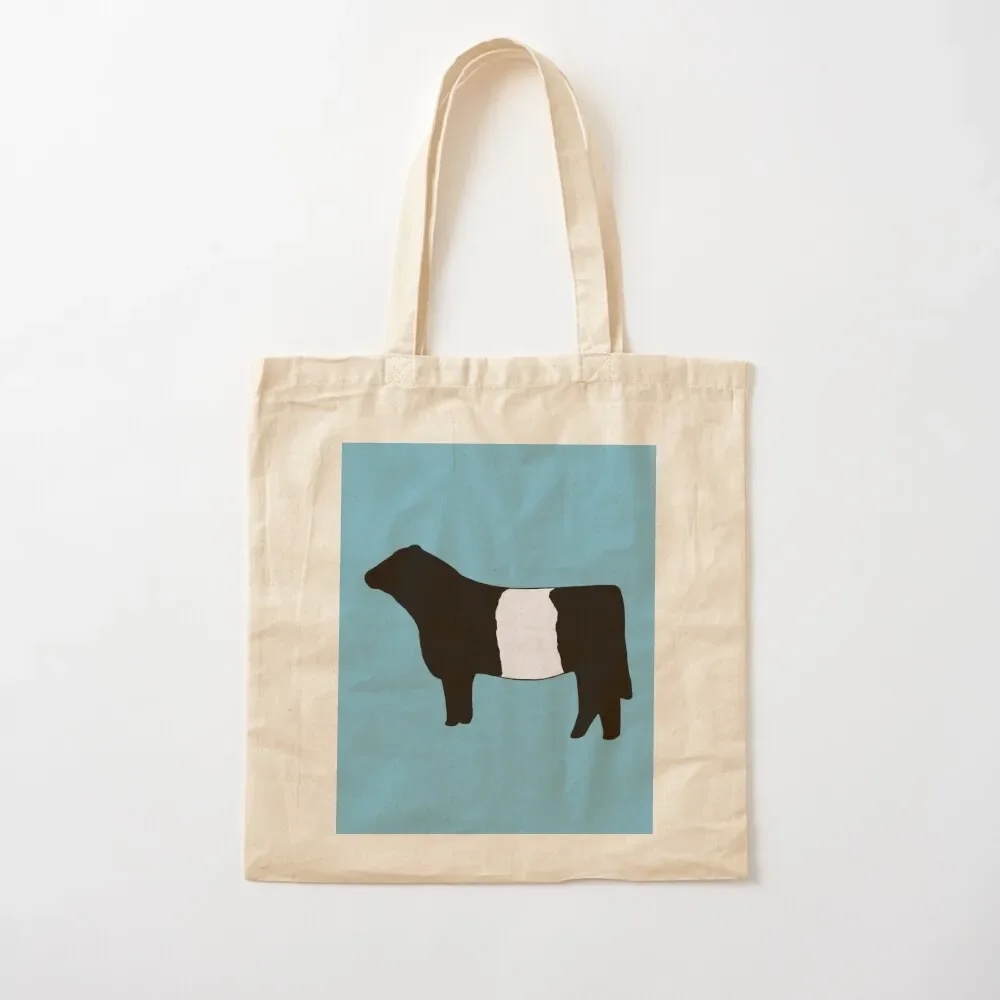 

Belted Galloway Cow Tote Bag bags luxury women reusable grocery bags tote bag canvas eco bag folding