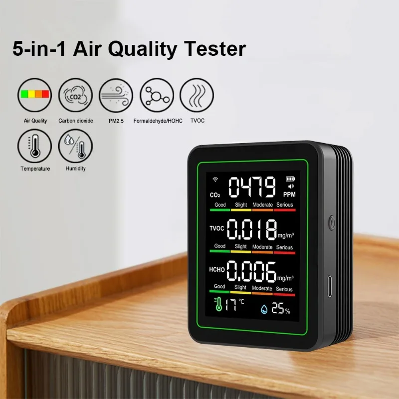 Intelligent and precise infrared sensor, carbon dioxide detector, formaldehyde detector, temperature and humidity tool, portable
