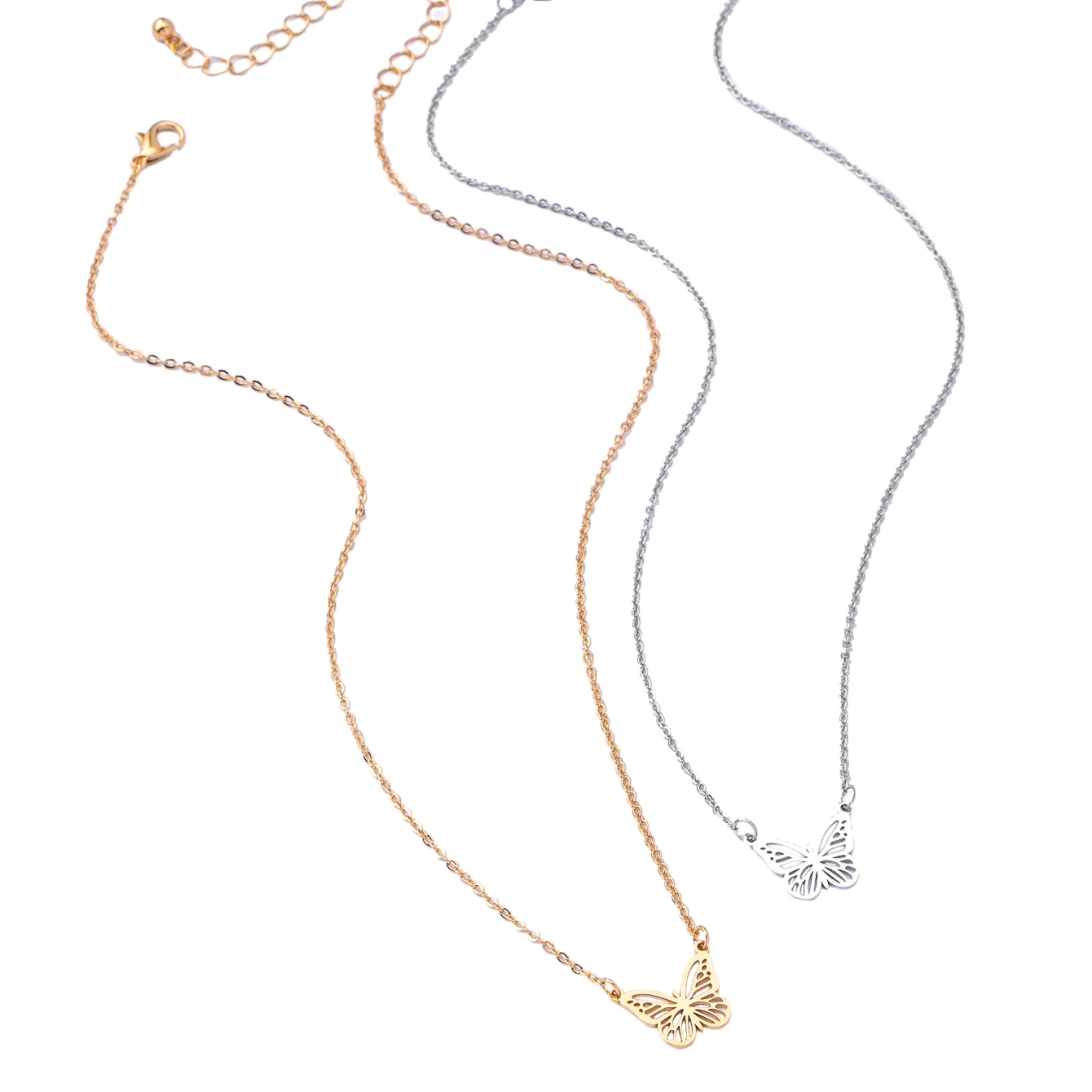 قلادة نسائية، قلادة فراشة بسيطة، مناسبة للارتداء اليومي وملابس العطلات #1