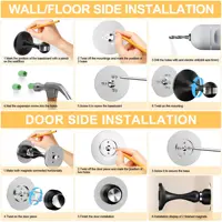 Magnetic Door Stoppers 1Pack, Stainless Steel Door Stops for Wall and Floor Mounting, Door Holder Keep Door Open, No Drilli 4