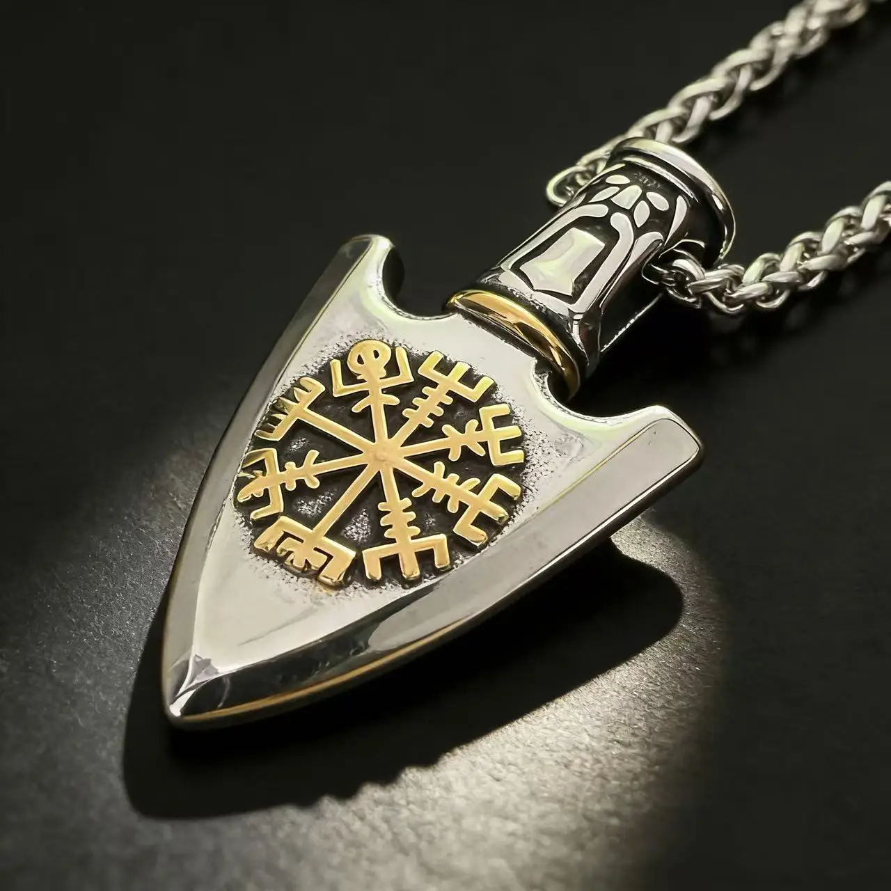 HNSP Viking Compass Vegvisir Necklace Pendant For Men Nordic Odin Valknut Vintage 316L Stainless Steel Jewelry Accessories view 2