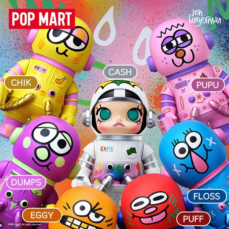 

Коллекционная фигурка Pop Mart Mega Space Molly 400% Jon Burgerman Space Cadets в слепой коробке, настольное украшение, подарок для коллекционеров
