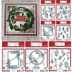 Świąteczny wieniec Holly Metalowe wykrojniki do majsterkowania Scrapbooking Rzemiosło Wykrojniki Szablony do albumu fotograficznego Ręcznie robione