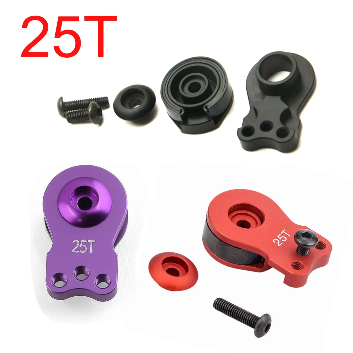 25T Aluminum Alloy Adjustable Damping Servo Arm Horn 1 / 3 Hole Style For 1/10 RC Crawler Car TRX TRX4 TRX6 Upgrade Parts