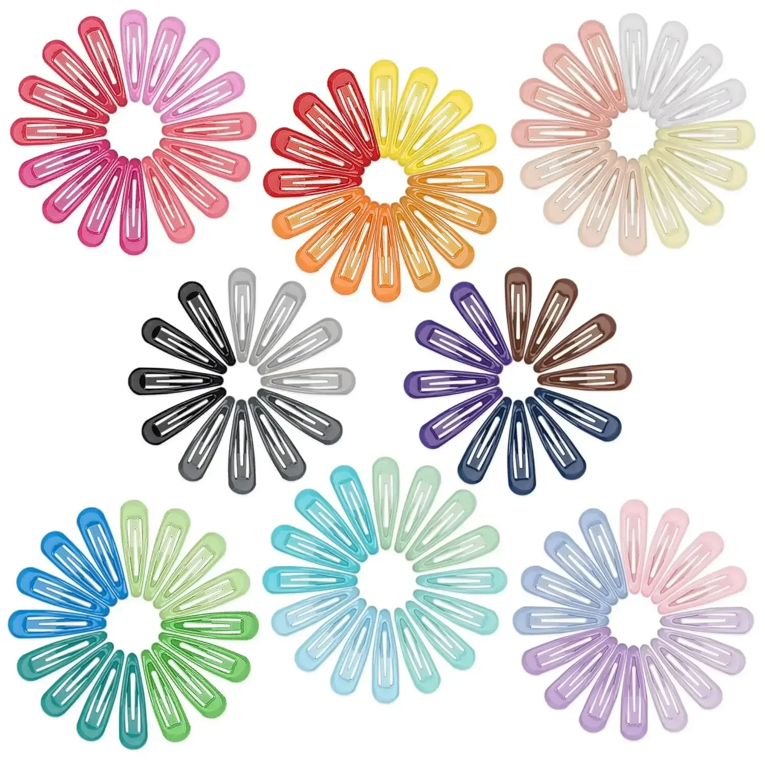 50Pcs Snap Hair Clips Candy Color Glossy 2 Inches No Slip Metal Hair Pins Clips Barrettes Accessories for Baby Girls Toddlers view 6