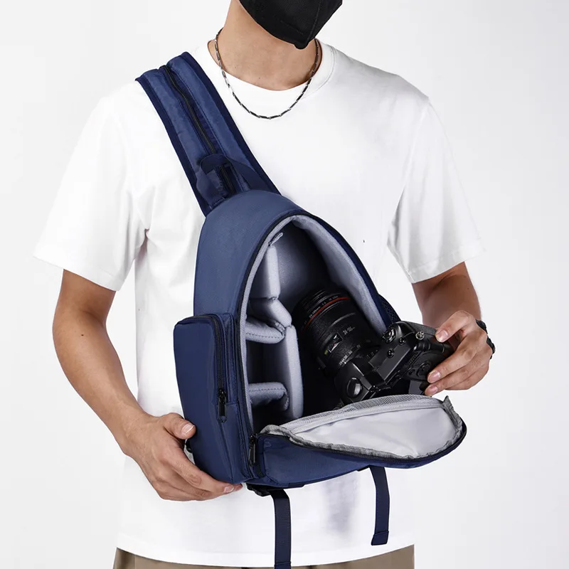 حقيبة ظهر مثلثة محمولة جديدة مقصورة حقيبة كروس لكاميرات Canon Nikon Sony SLR عدسة ترايبود ملحقات التصوير الفوتوغرافي