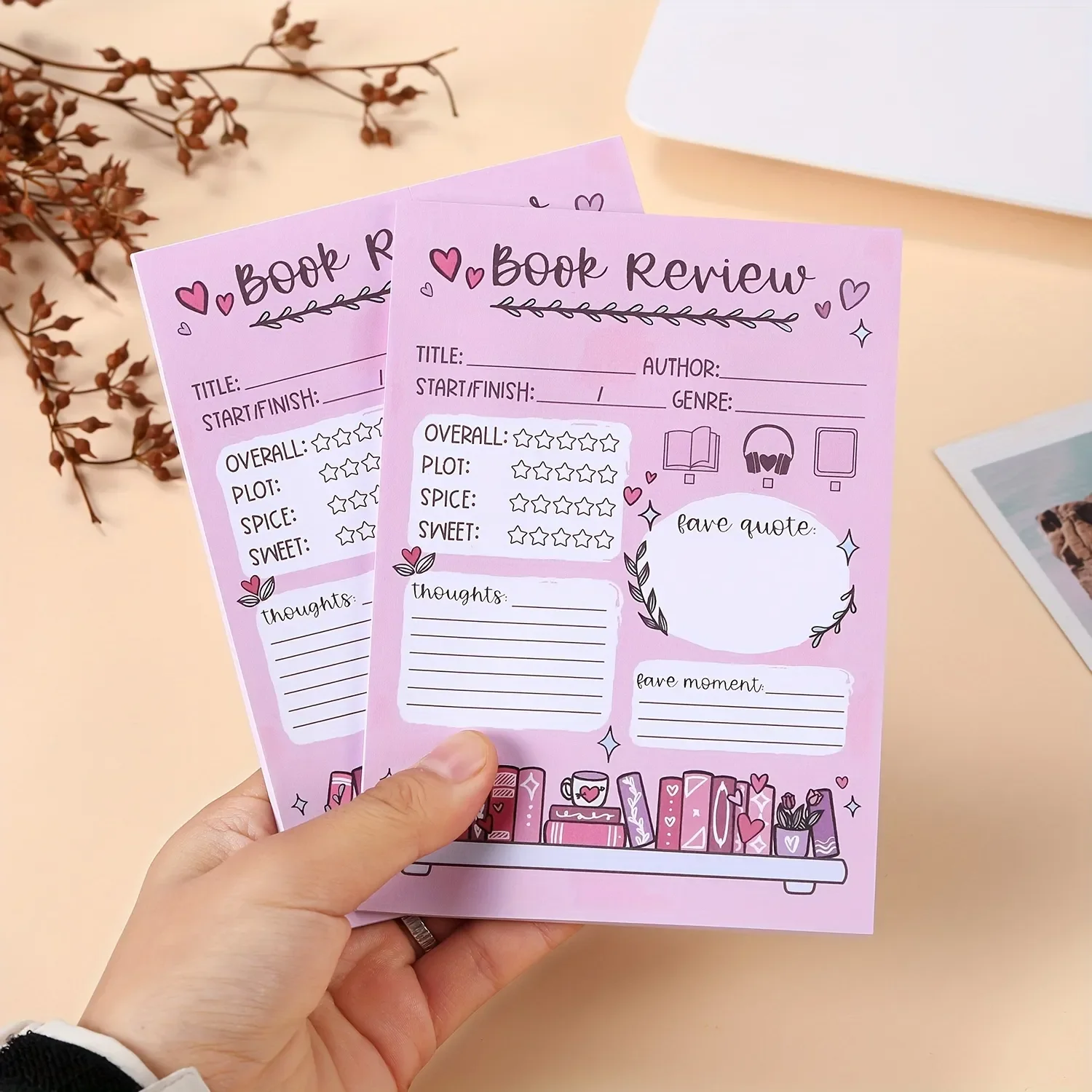 Bloc de notas divertido para reseñas de libros, 1/2 unidades, regalo perfecto para amantes de los libros y uso diario en la oficina, ideal para organizar ideas y notas.