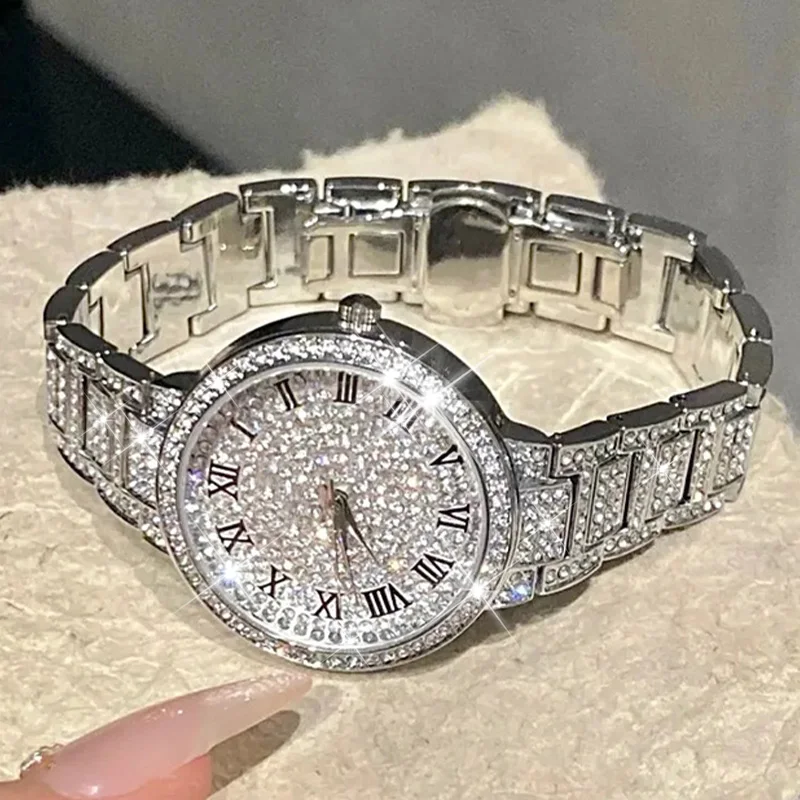 New Fashion Shining Rhinestone Watch Brand Quartz Bracelet Watches Women Zircon Crystal Elegant Wristwatch Clock Friend Gifts