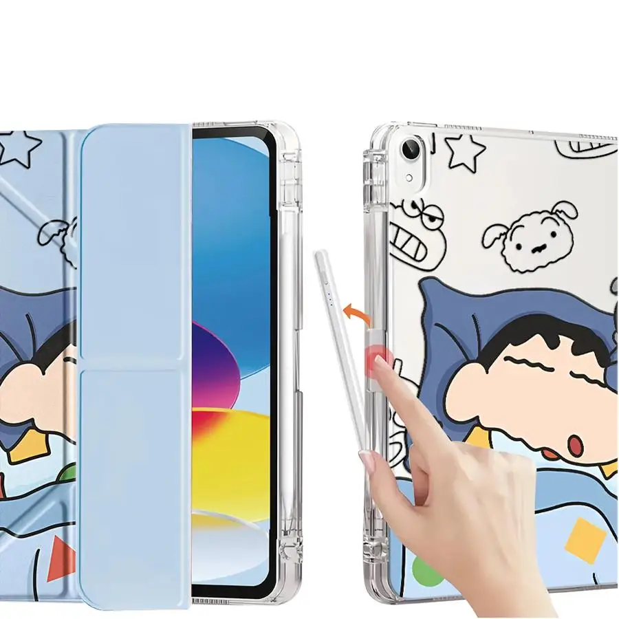 Crayon Shin-chan Tablet Case For iPad Air 4 5 M3 M2 1 2 M4 11inch Pro 2025 Pro 11th 10th 9th 8th 7th 12.9inch Mini 6 7 Y-Fold