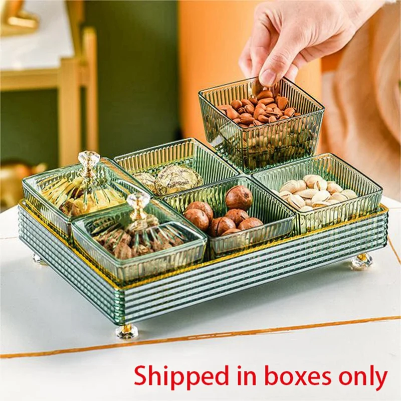 Piring permen cahaya kotak buah nampan makanan segar plastik piring buah kering rumah tangga gaya Ins piring permen, B