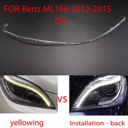 For Mercedes-Benz W166 ML350 ML400 2013-2015 DRL Car Headlight Light Guide Plate Daytime Running Tube Daytime Running Light Bar