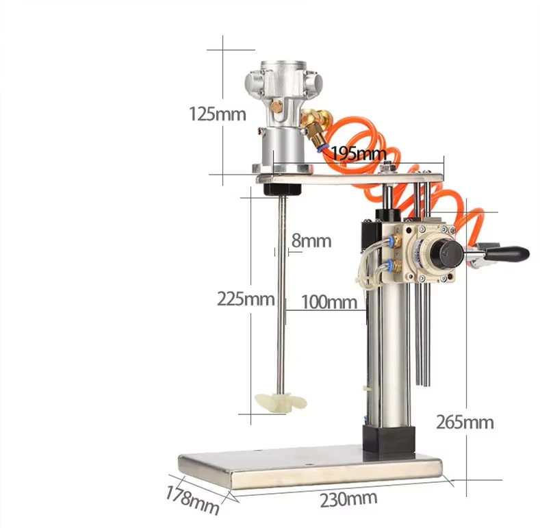 50 Gallon Multi Purpose Industrial Domestic Industrial Pneumatic Mixer Agitator Mixer For Food Powder Glue Mixer Machine