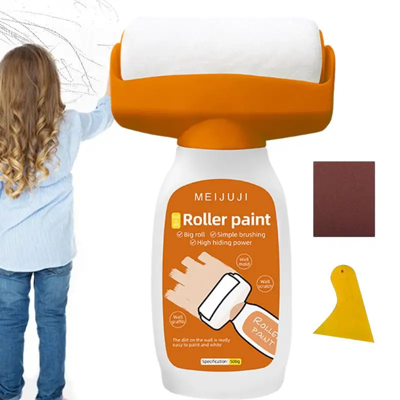 

Small Roller Paint Brush Wall Repair Roller Brush With Wall Repair Paste Portable Paint Scraper Tool Spackle Tools Wall Repair