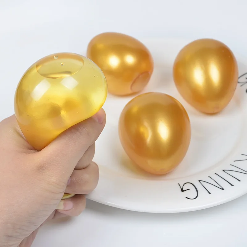 Simuliertes goldenes Ei – Trick-Ei für Kinder, lustiges Anti-Stress-Spielzeug, Quetschball, Geschenk, Squishy-Stressabbau-Ball