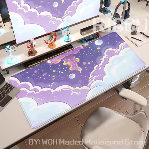 Purple Cloud Gamer Mouse Pad Rubber Mousepad Locking Edge Mouse Mat Locking Edge Gaming Tablemat Keyboard Pad Xl Tapis De Souris