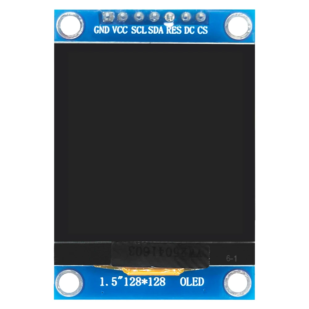 

1.5 Inch OLED Screen Module SPI 7Pin 128*128 COG SH1107 Drive White LCD Display Low Power Consumption 3.3V-5V