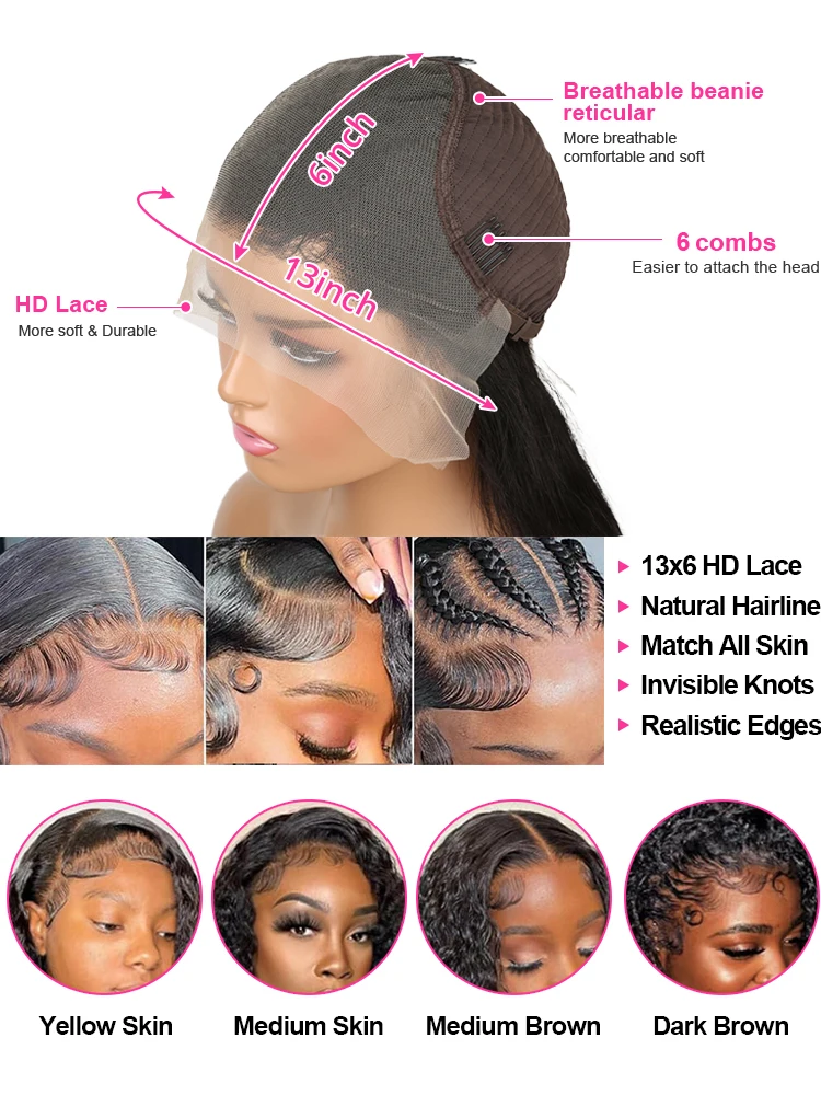 300% كثافة عالية 40 46 بوصة شعر مستعار مجعد HD شعر مستعار دانتيل 13x6 شعر بشري رطب ومموج موجة المياه الدانتيل الباروكات الأمامية للبيع قبل ماكس #6