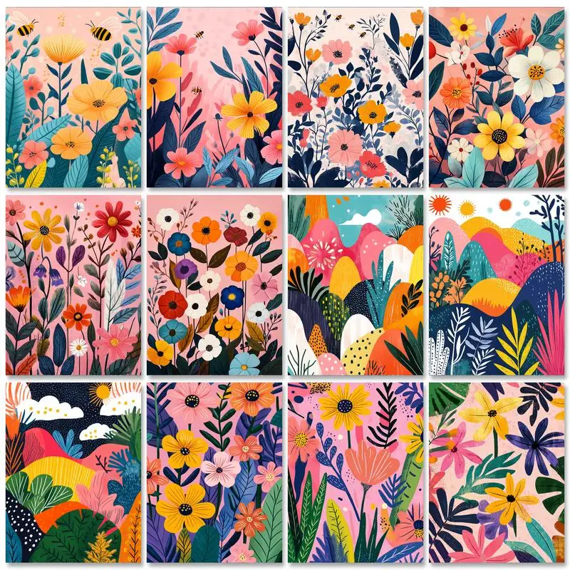 

RUOPOTY Frame Flower Diy Painting By Numbers For Adults Kits Illustration Acrylic Paint On Canvas Handmade Diy Crafts