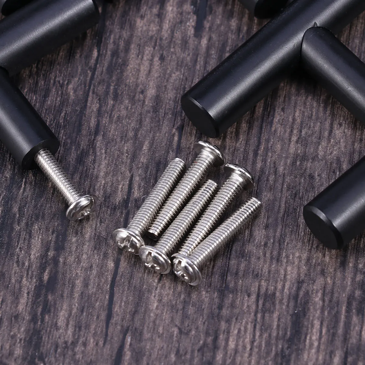 

5Pcs Stylish Aluminum Cabinet Knobs Matte Drawer Handle Pull for Wardrobe Kitchen Furniture Black 50mm Cabinet Knob