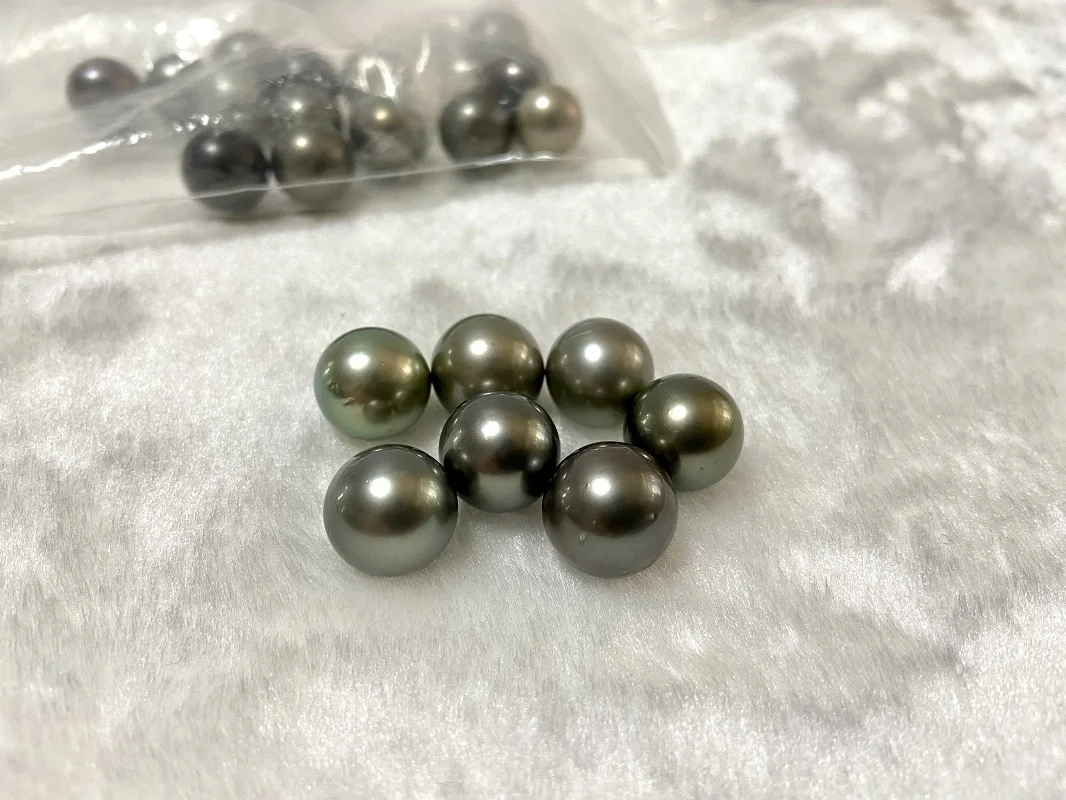 

Natural 13-14mm Real Loose Pearls Fine Seawater Black Green Round Beads Fashion Wedding Party DIY Jewelry Gifts for Women Girls