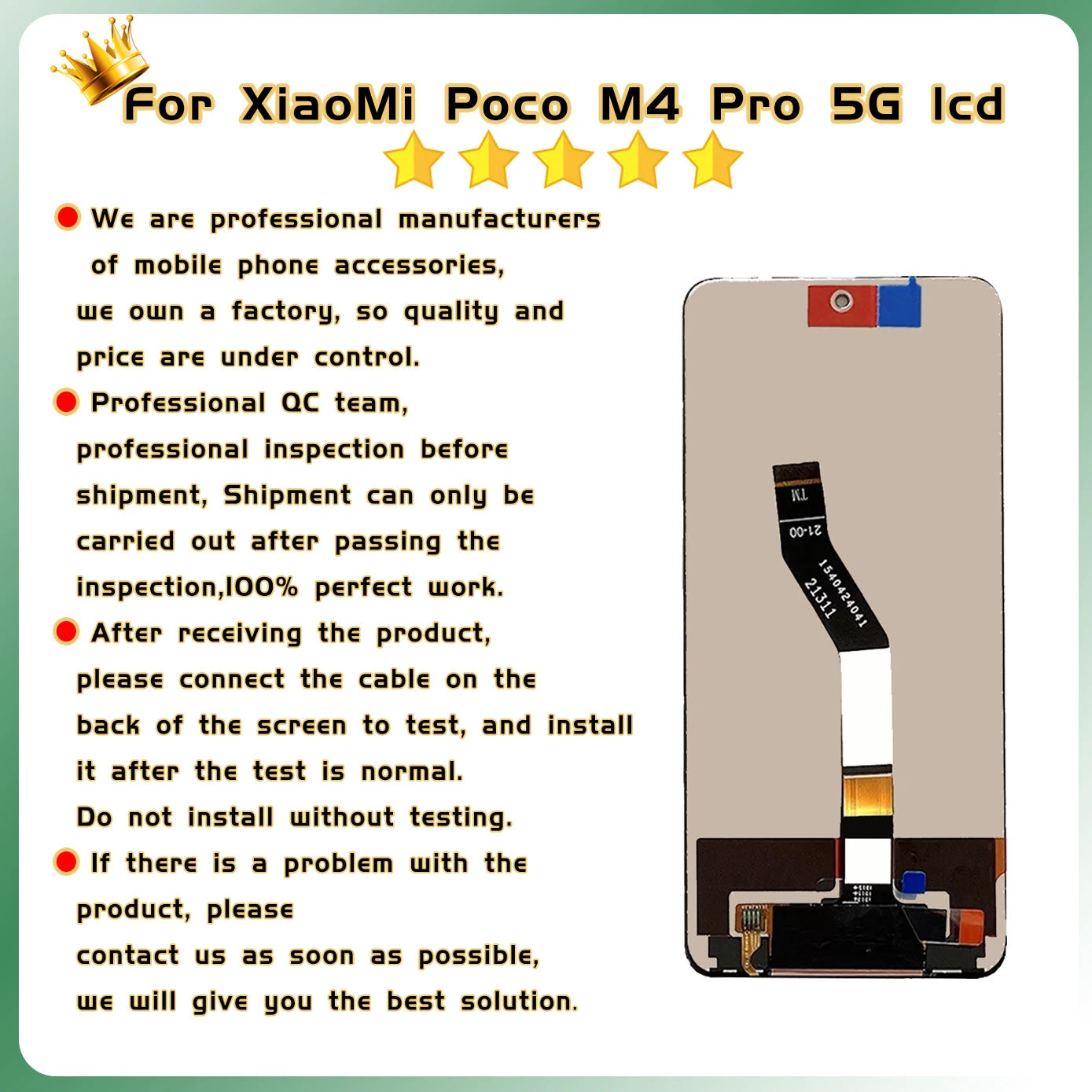 For Xiaomi POCO M4 Pro 5G LCD Display Screen For Xiaomi POCO M4Pro 21091116AG Screen 10 Touch Panel Assembly Back Cover