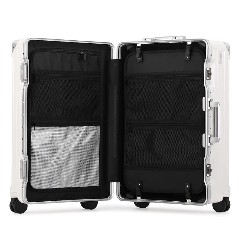 

Luggage aluminum frame, portable, trolley case usb charging, business suitcase