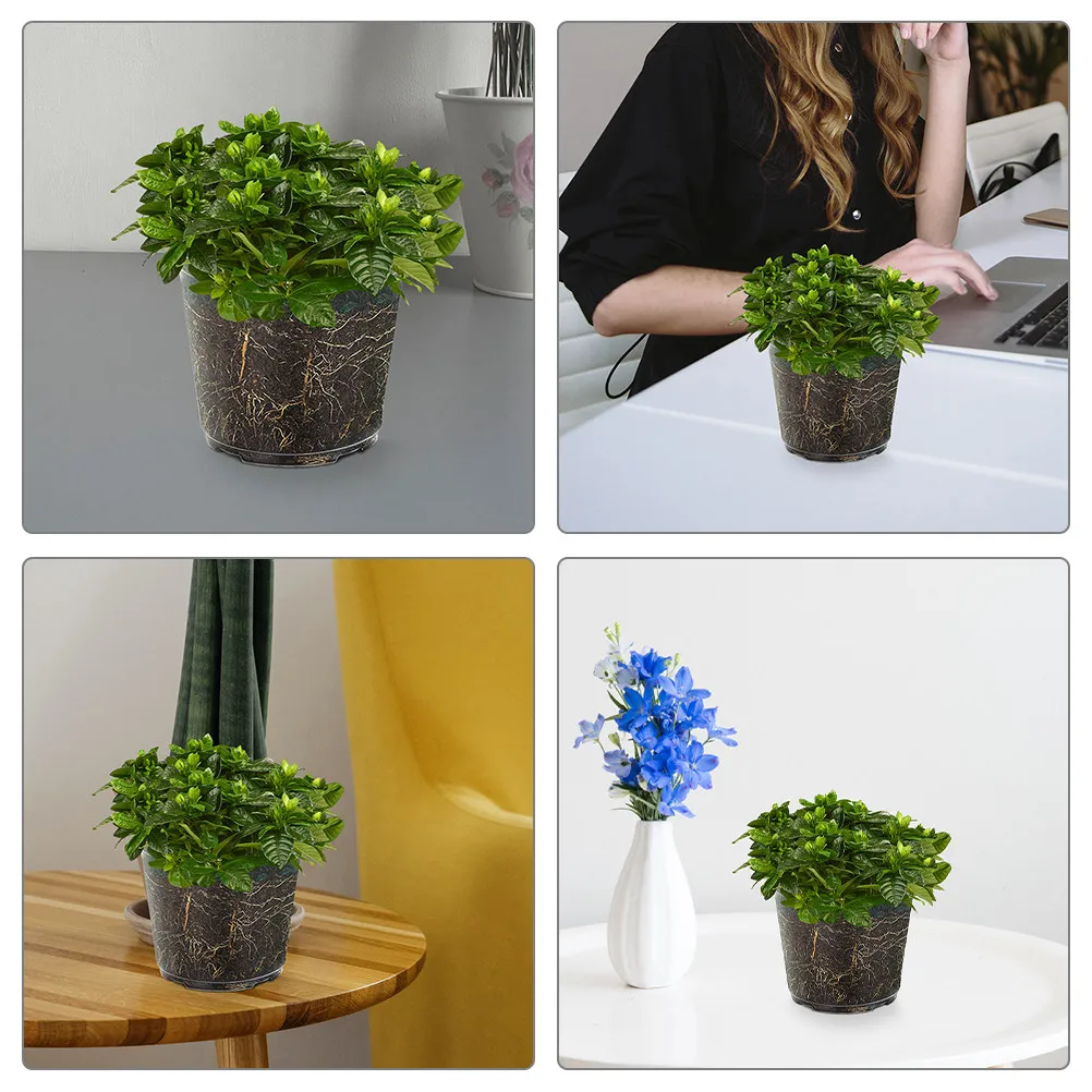 6Pcs Transparent Orchid Pots Plastic Breathable Flower Plant Containers with Bottom Holes for Humid Warm Environment Orchid