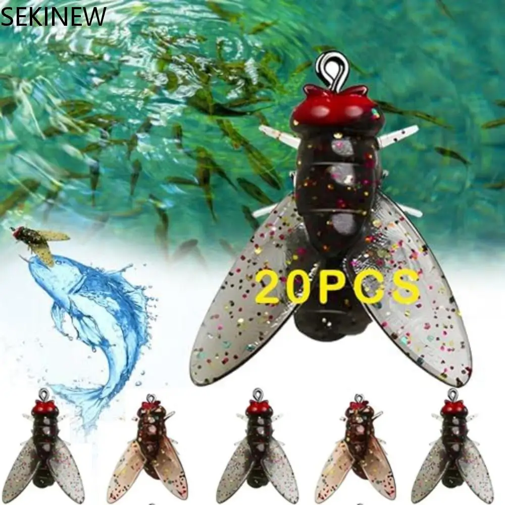 

20Pcs Durable Bionic Fly Fishing Bait Artificial Shrimp Flavor Sharpened Hook Fishing Accessory