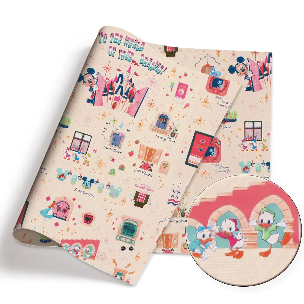 Disney Cartoon Hot DIY handmade sewing patchwork quilting baby dress home sheet140cm printed fabric sewing kids fabric