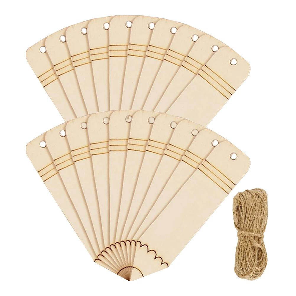 

20 Wooden Pencil Shaped Unpainted Wood Blank Bookmark DIY Blank Chips 10M Jute Rope Craft Supplies For Readers Students