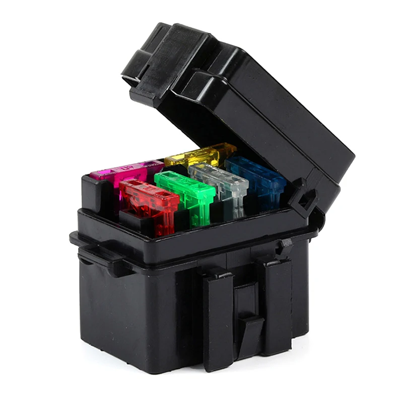 4 Way Car Insurance Medium Relay Fuse Box Assembly Circuit Controller Box With 8pcs Terminals 6pcs Fuses Automotive Fuse Box