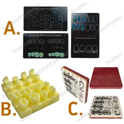 Dental Composite Filling Practice Board Model Teeth Template Restoration Cavity Dentist Front Rearterior Practice Resin Stack